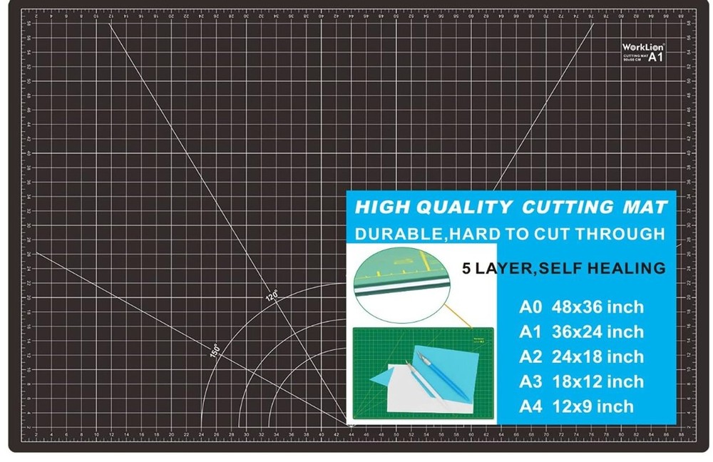 Self Healing Cutting Mat 24 in x 36 in Large Double Sided 5-Layer Gridded