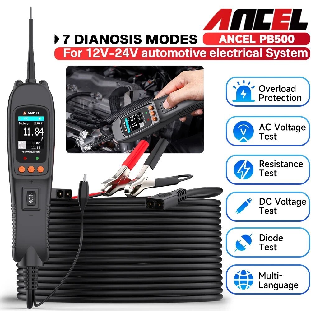 ANCEL 12-24V Car Power Circuit Tester Probe Electrical System Diode Test Tool
