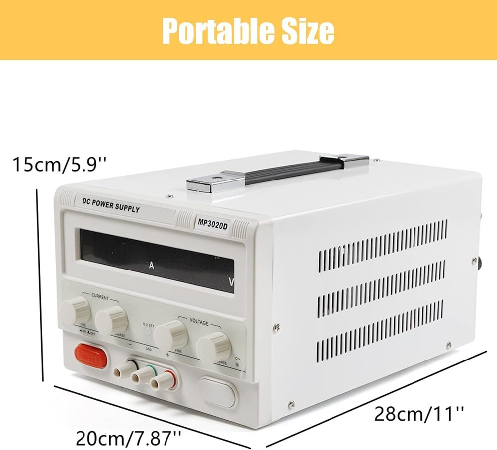 MP3020D 30V 20A DC Power Supply Variable Adjustable High Precision Digital Cord