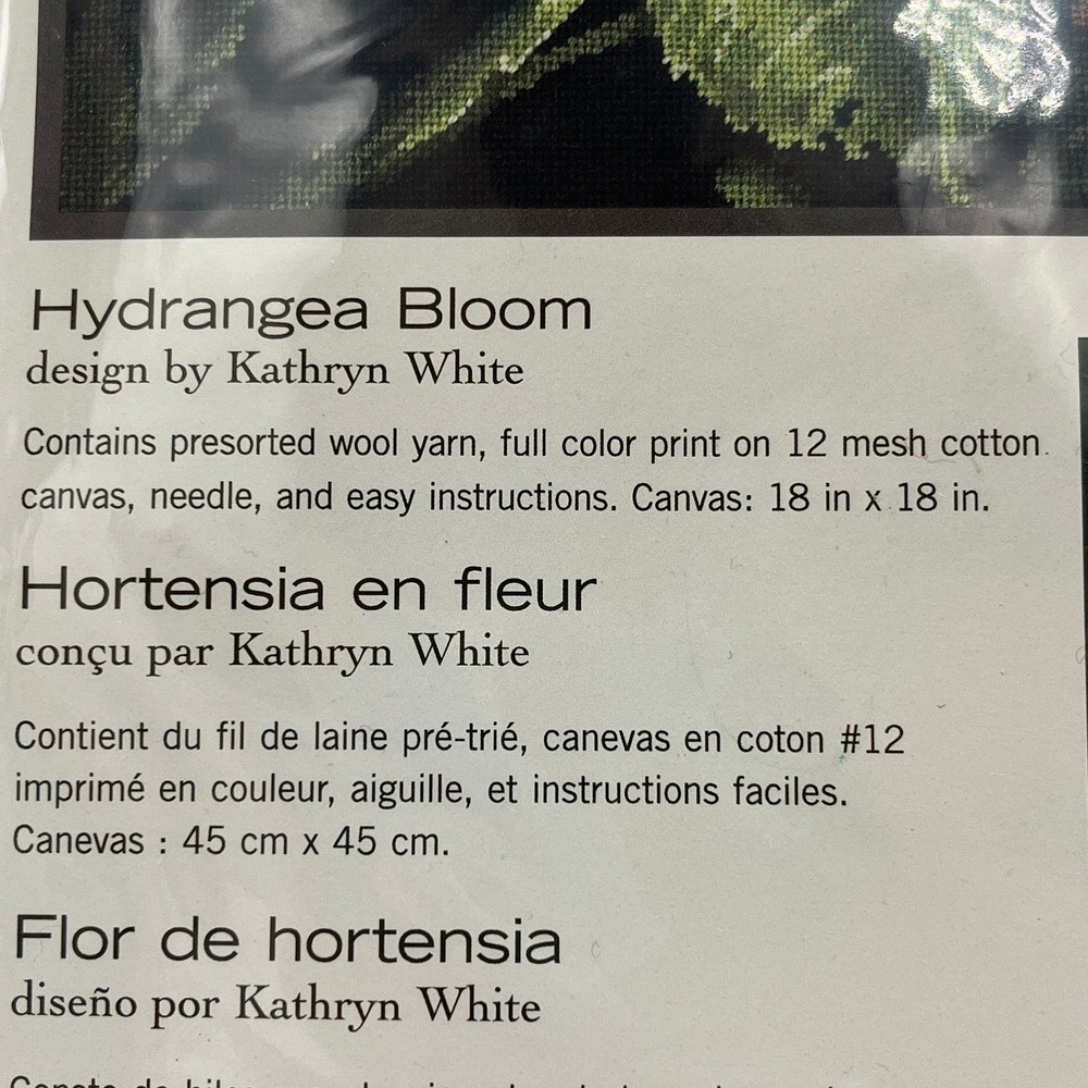 Dimensions Hydrangea Bloom Needlepoint Kit #20053 14"x14" NEW