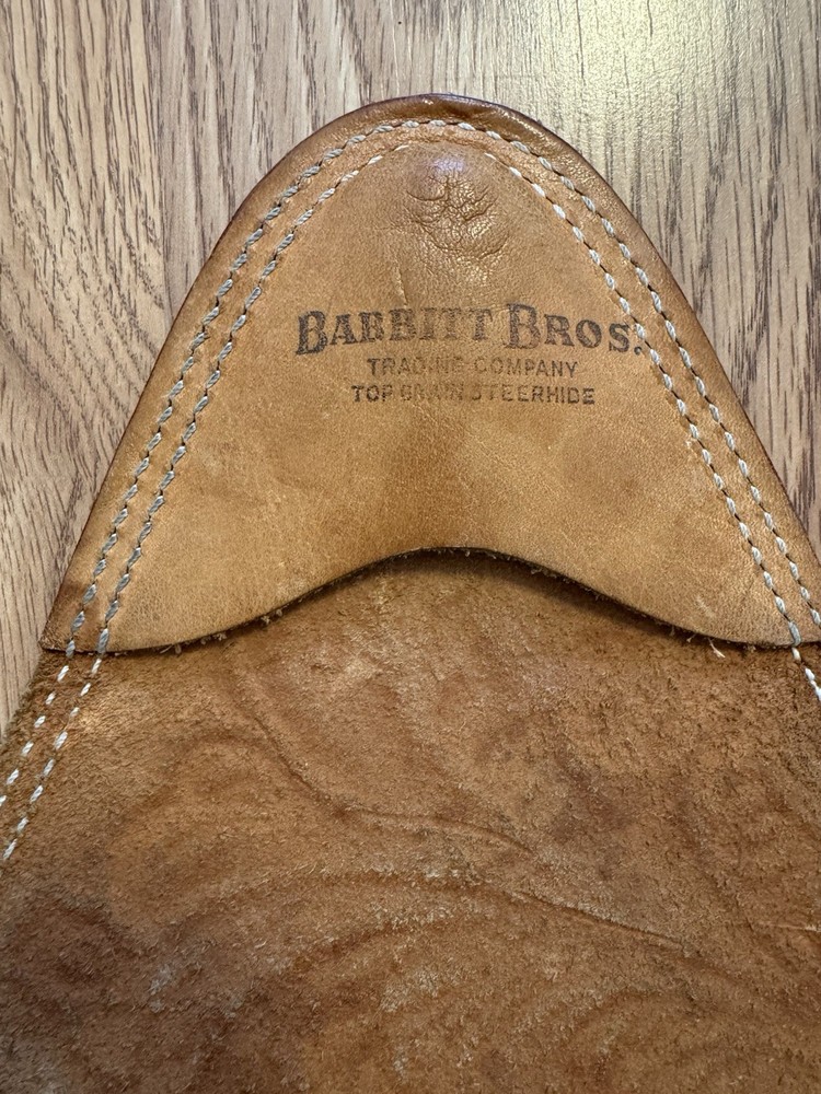 Babbitt Bros Hand Tooled Leather Tripod Folding Saddle Stool Seat Only