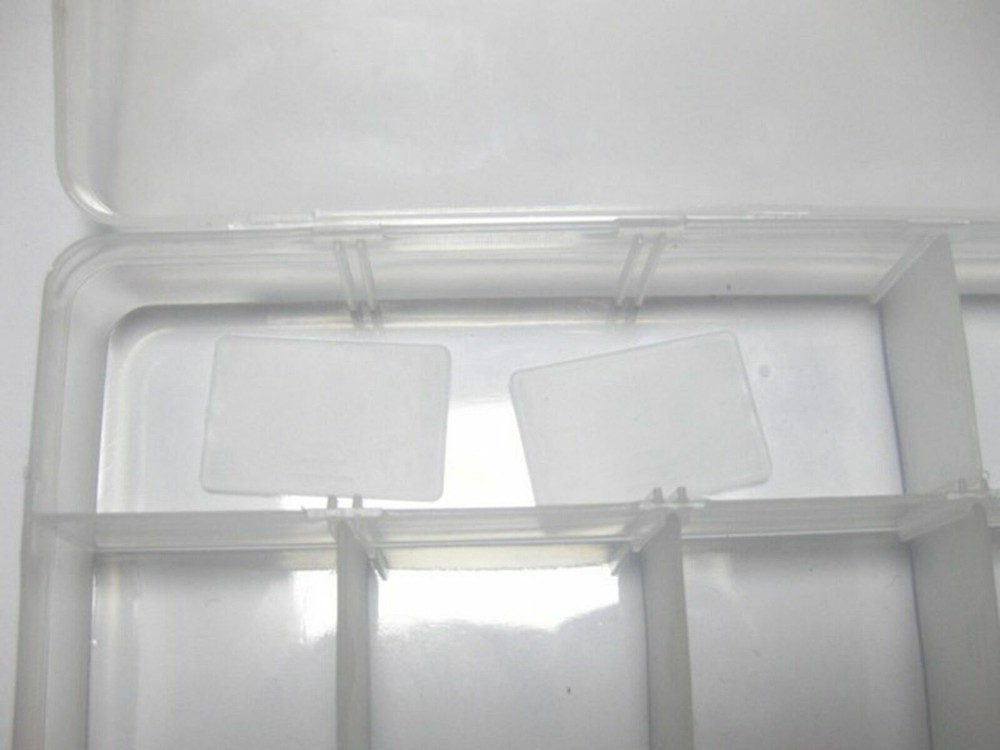 2 Pack 15 Grids Plastic Organizer Box Case Craft Bead Display Storage Container
