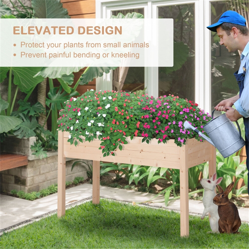 Raised Garden Bed Self-draining Slatted Planter