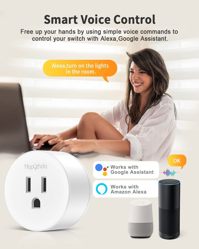 2 Pack Smart Plug with Remote Control, 2.4GHz Wi-Fi, No Neutral Wire Required