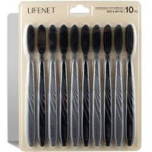 LIFENET REFRESHING CHARCOAL BLACK TOOTHBRUSH (10EA)