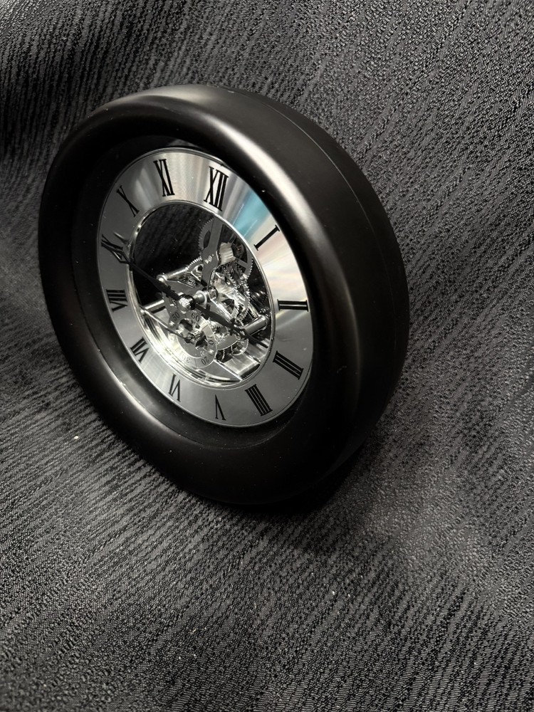 Black Interactive Gear Desktop Clock 7 inch