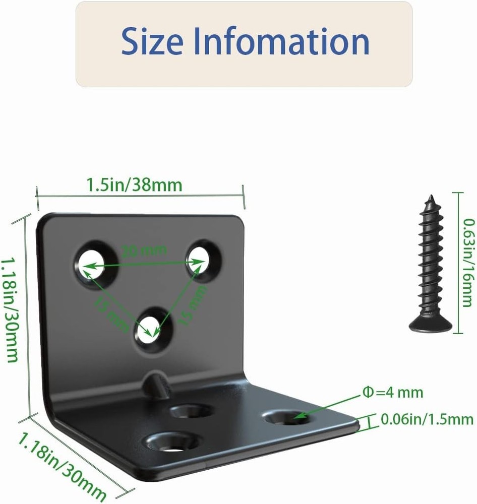 Black Stainless Steel Shelf Bracket,Joint Right Angle Bracket,L Shape