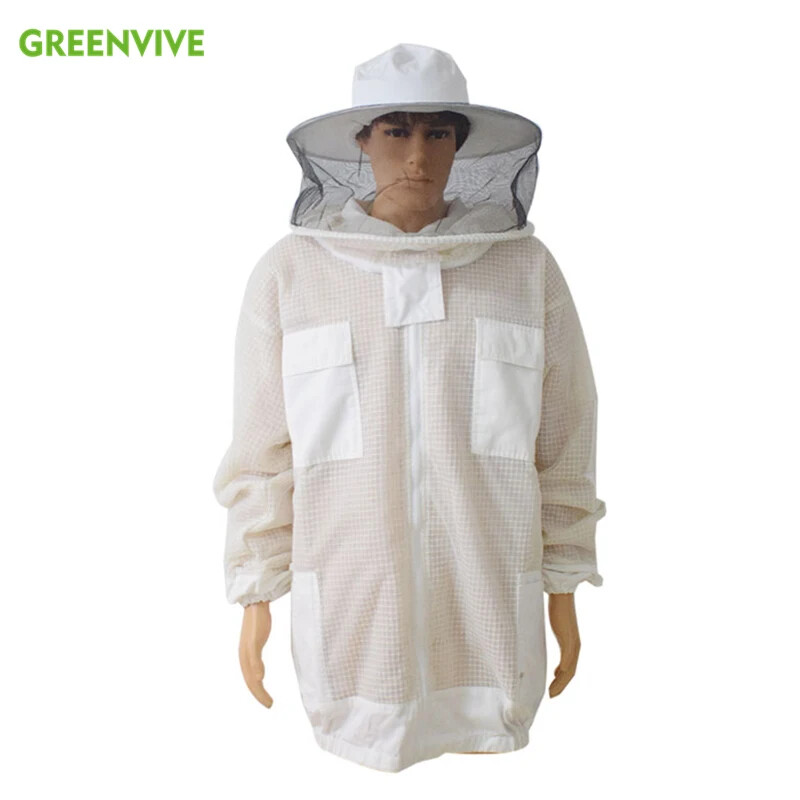 Anti Bee Suit 3Layer Breathable Ventilated Protective Jacket with Veil Hat Suits