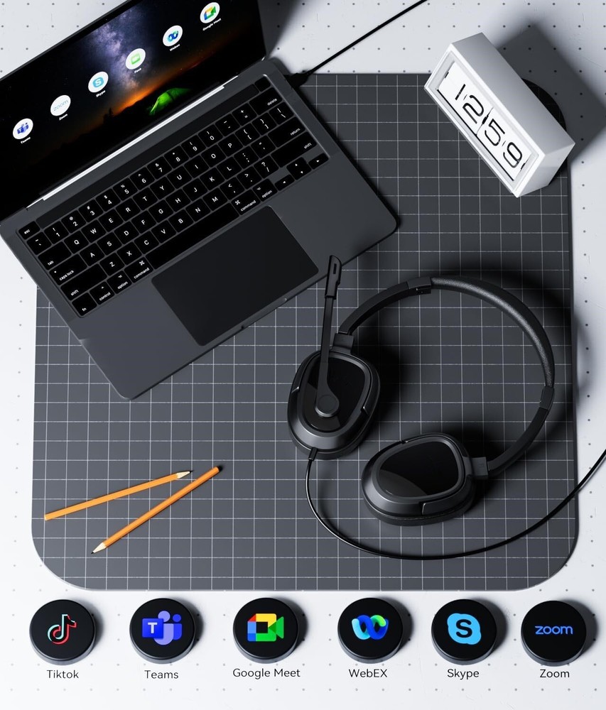 Headset with Mic, Computer Headset with Microphone, USB Headset with Microphone,