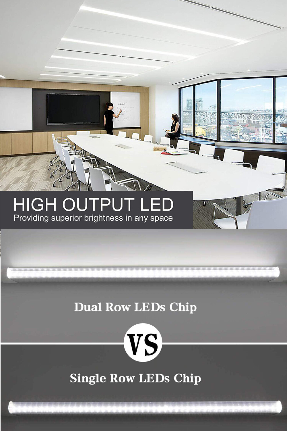 V-Shape 10-1000 PACK LED G13 4FT 4 Foot T8 Tube Light Bulbs 2-PINS 36W 6500K