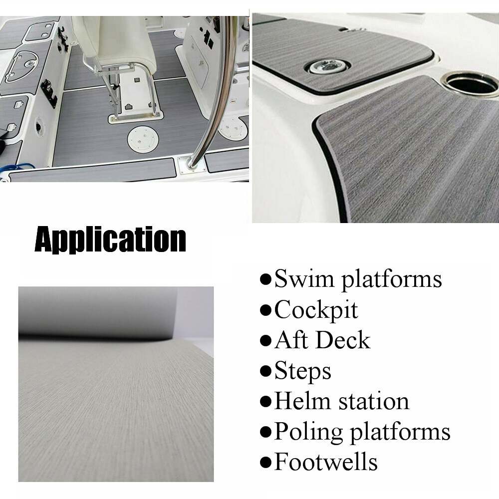 94.5" EVA Foam Boat Decking Sheet Mat Faux Teak Marine Yacht Flooring Plain Pad