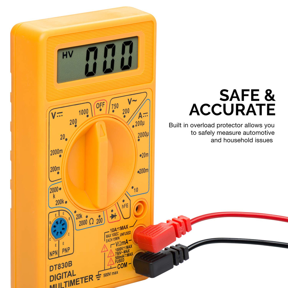 40508 Digital Multimeter Diode & Transistor Tester AC DC Volt Test Voltmeter, Au