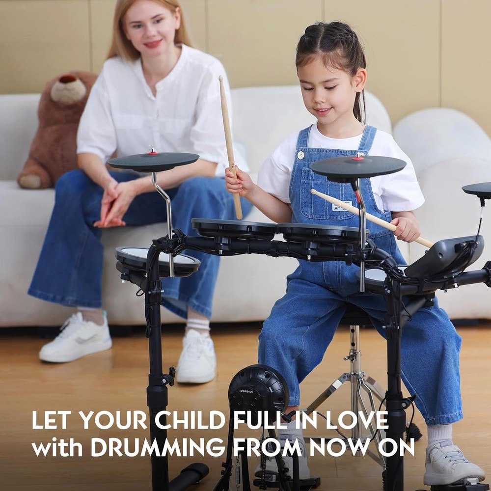 Second-Hand Electric Drum Set, USB MIDI, Throne Sticks Headphone, B