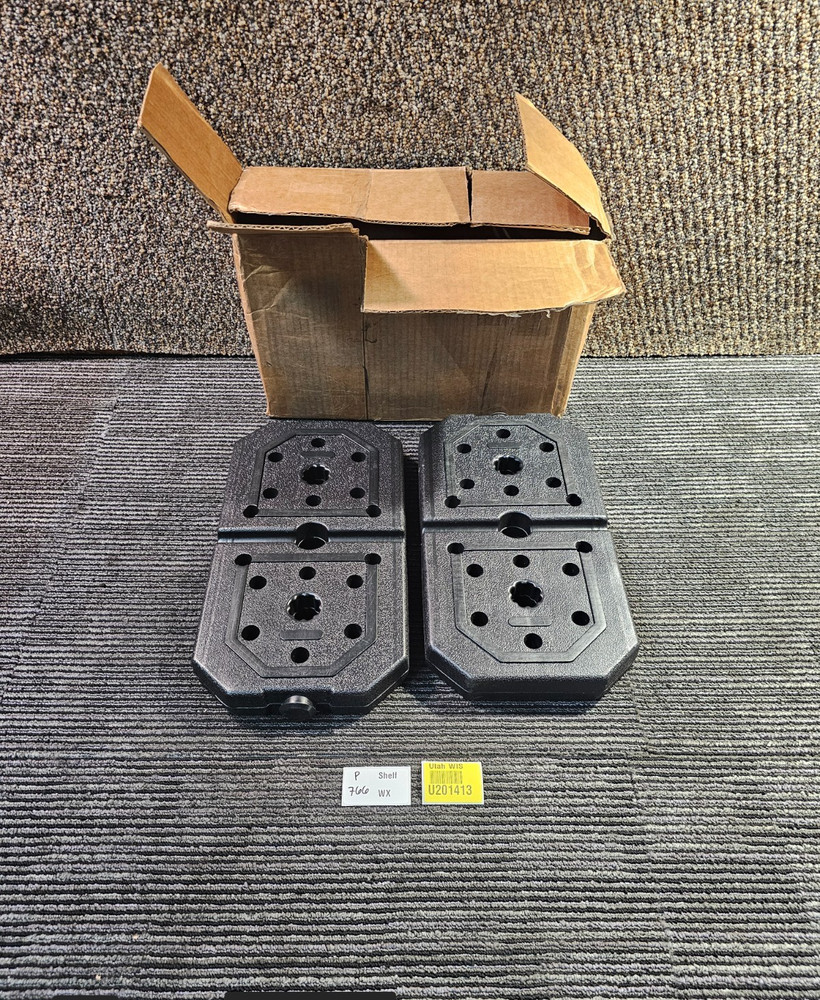(QTY 2) Vinyl Rectangle Weight Plate 10 LBS EACH 14.5" x 7-3/4" Stackable, Black