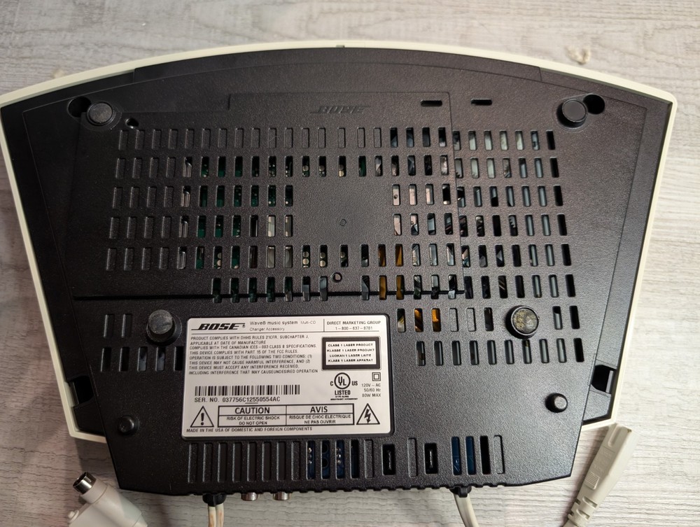 Bose Wave Music System Multi CD Changer Accessory 3 Disc Player, White - Working