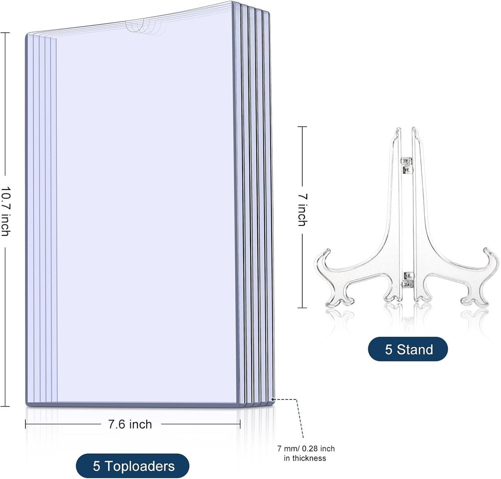 Comic Book Display Case Set, Include Comic Book Sleeves and Clear Plastic Easels