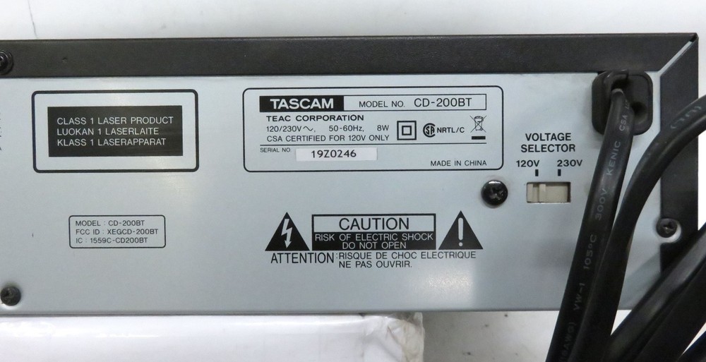 TASCAM CD-200BT Bluetooth CD Player * Used,, Working