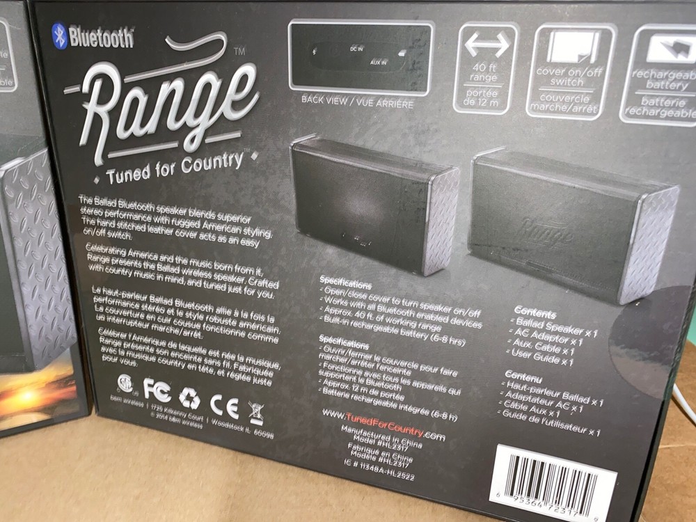 BEM Wireless Ballad by Range Bluetooth Leather Speaker HL2317 NEW SEALED✅❤️️✅❤️️