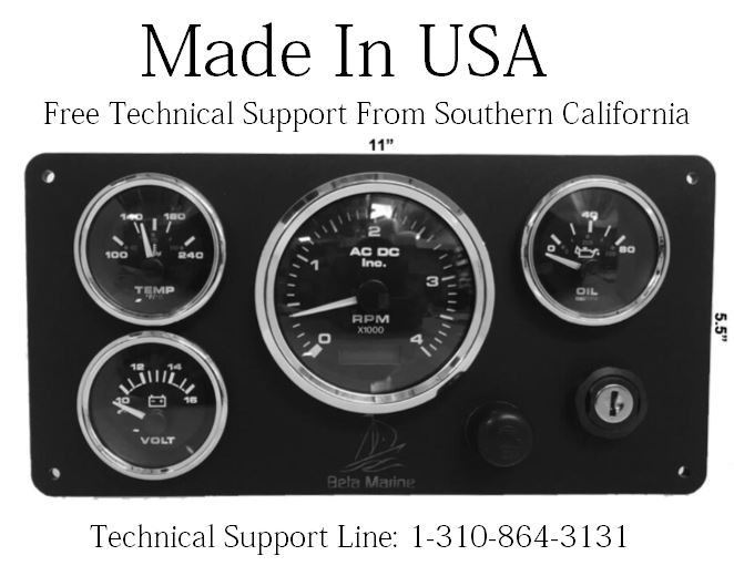 **Beta 4 Gauges Marine Engine Instrument Panel 