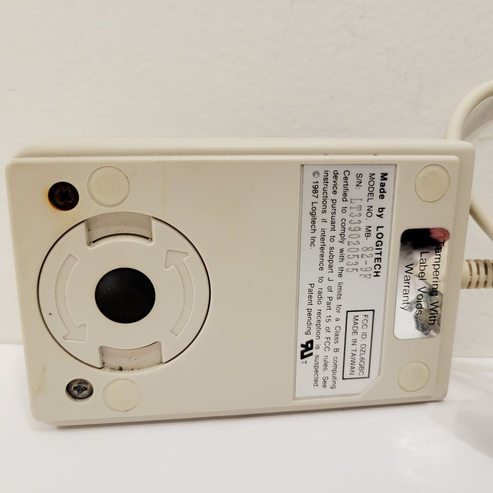 Vtg Logitech Mouse 2-Button Model MB-82-9F - Untested