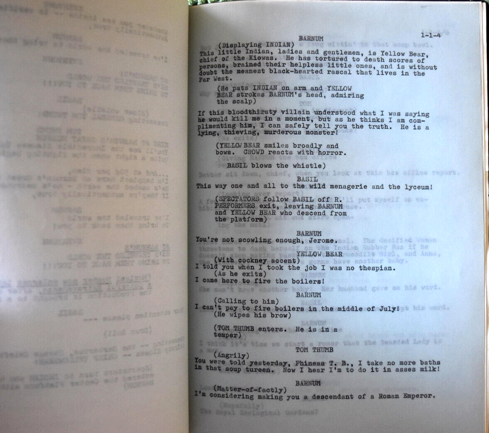 1980 " Barnum " Musical Original Screenplay Script