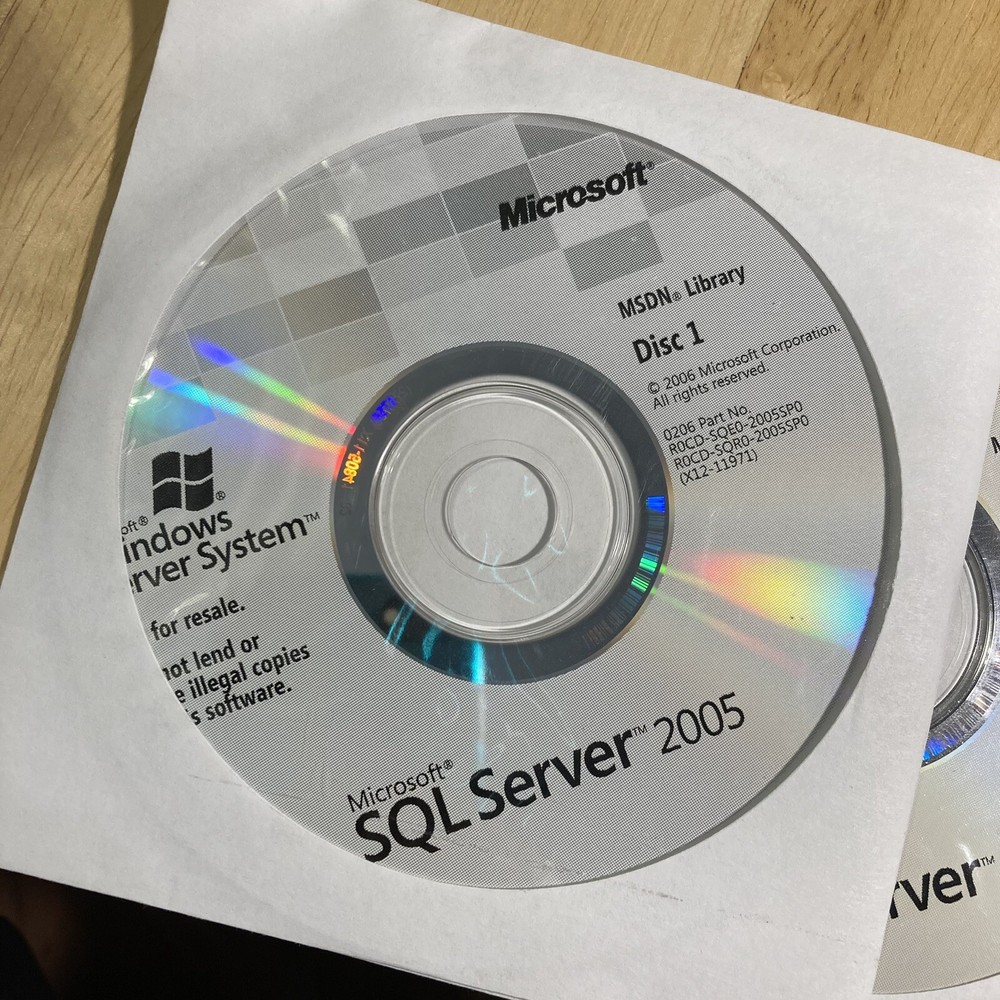 New Open Box Microsoft SQL Sever 2005 MSDN Library 3 Disc Set