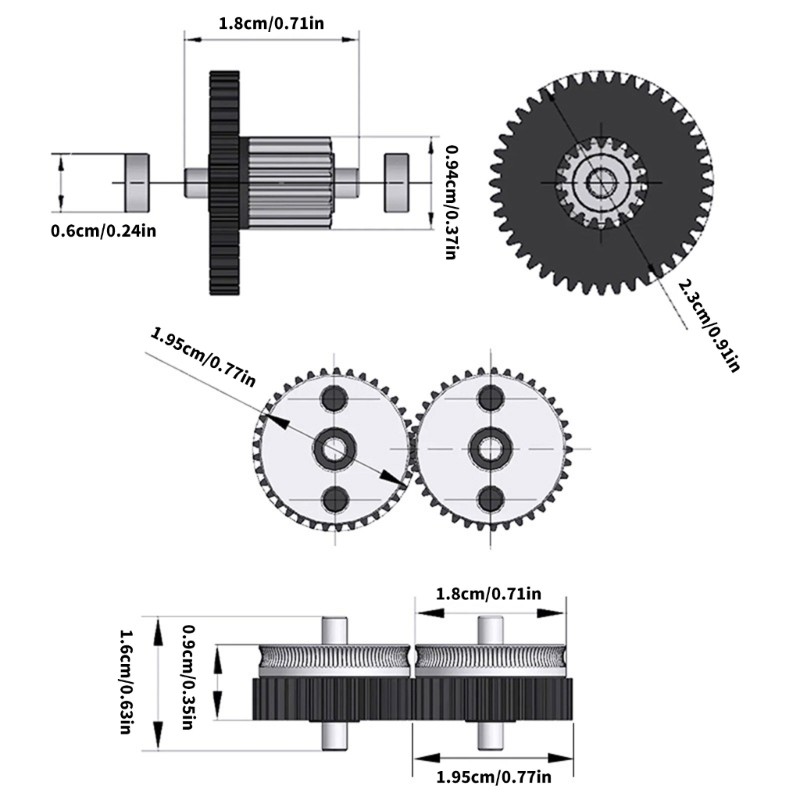 Precise Gear Components for HGX Extruder with Optimaled 3D Printing Experience