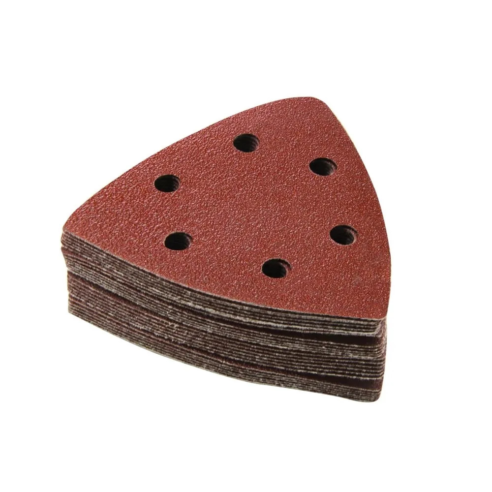 20pcs Sandpaper Triangular Sanding Discs Hook And Loop Aluminum Oxide Pads 90mm