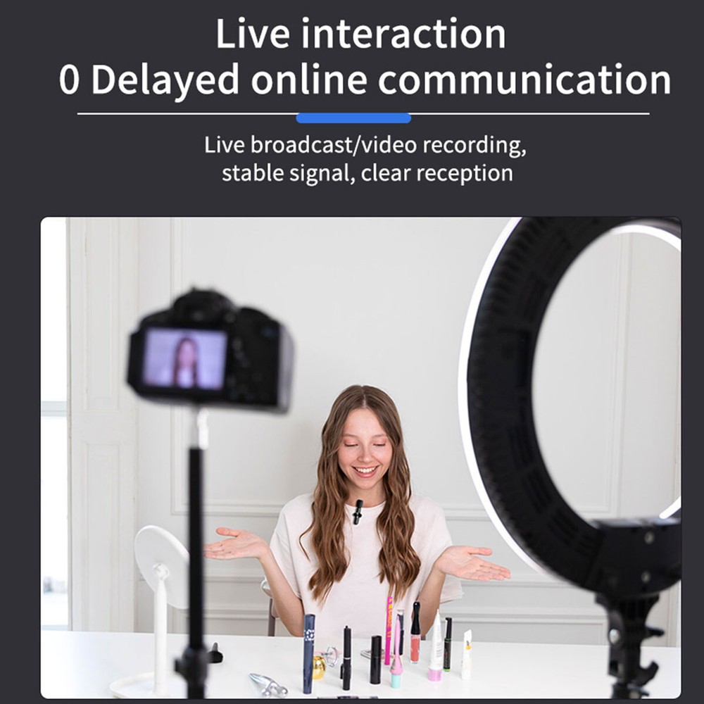 Mini Wireless Lavalier Microphone Audio Video Recording 2 Mic For IOS/Android