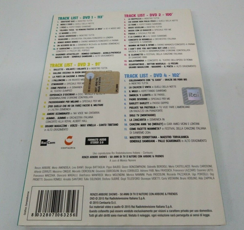 Renzo Arbore Shows (4 DVDs) IMPORT