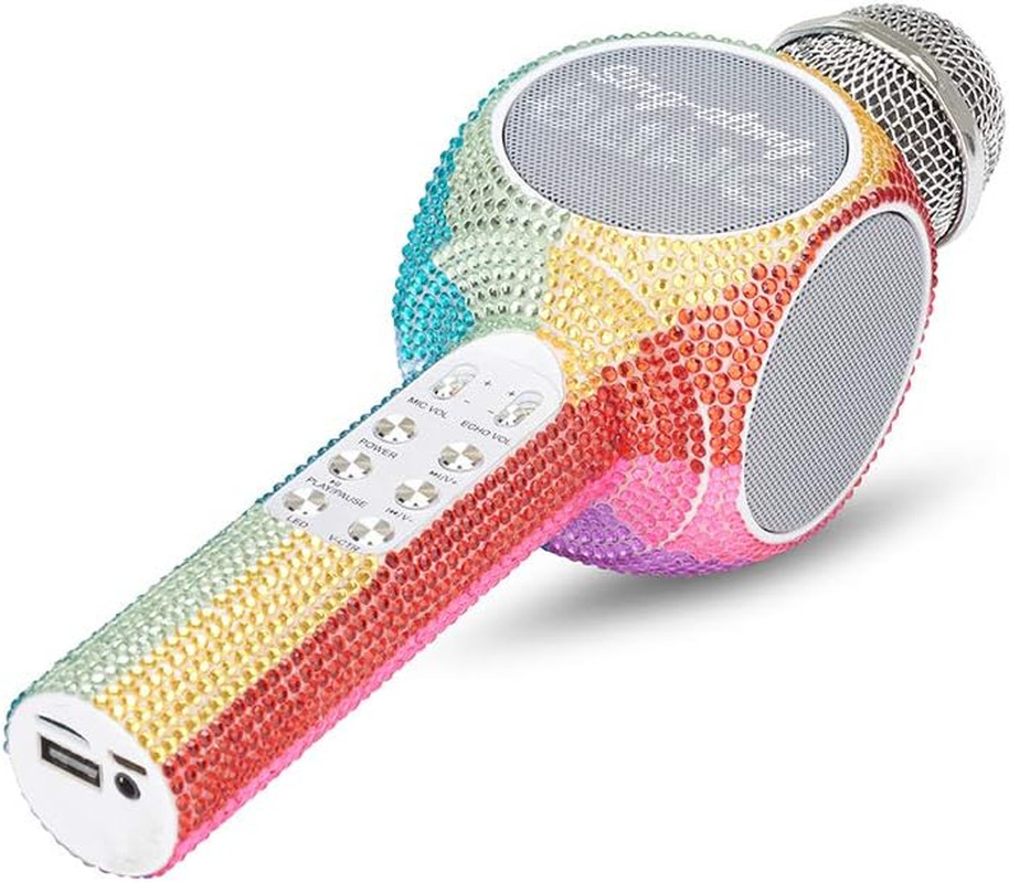 Sing-Along Bling Bluetooth Karaoke Microphone and Bluetooth Stereo Speaker All-i