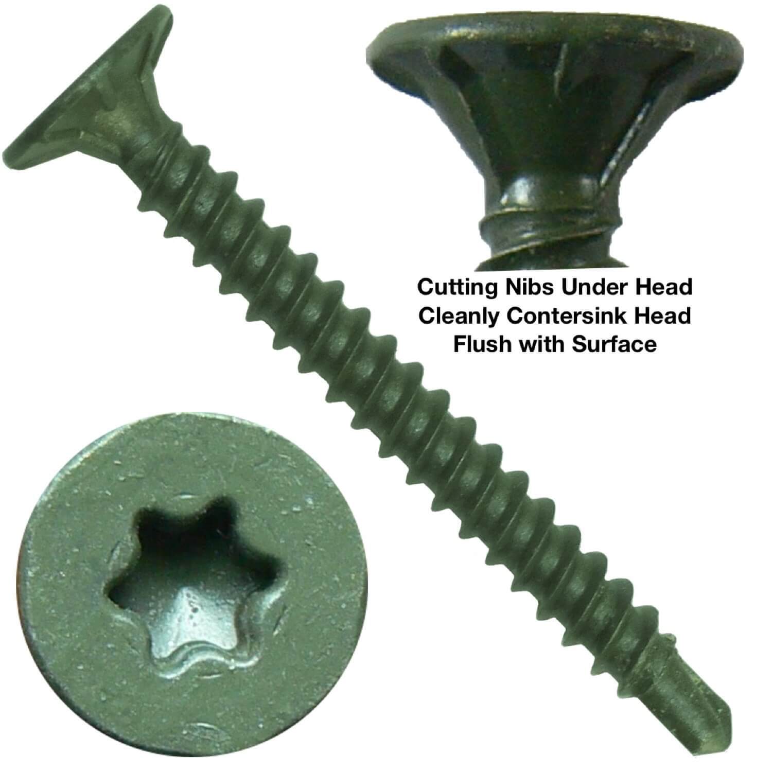 CEMENT BOARD SCREWS: Drill Point Screw, Star/Torx Drive - Ceramic Coated Screws