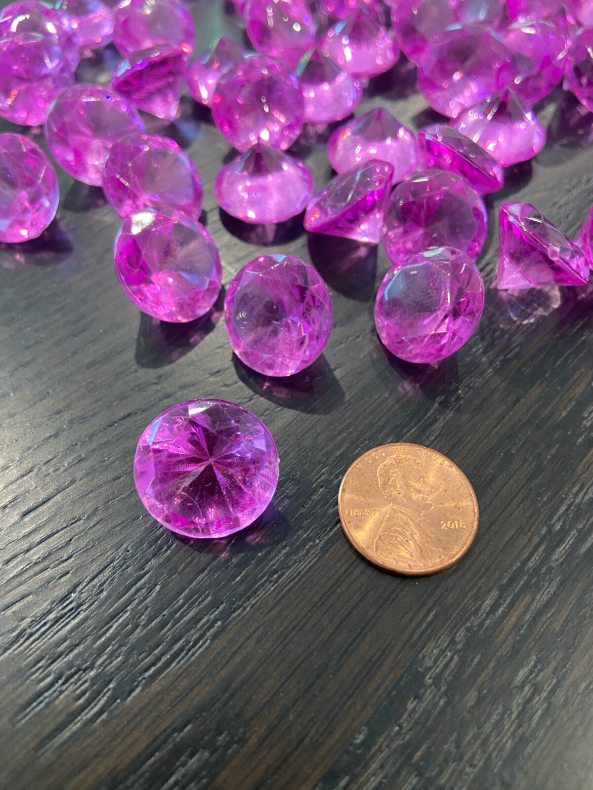 FUCHSIA 20MM ACRYLIC Plastic DIAMOND Shape Gems Choose Amount