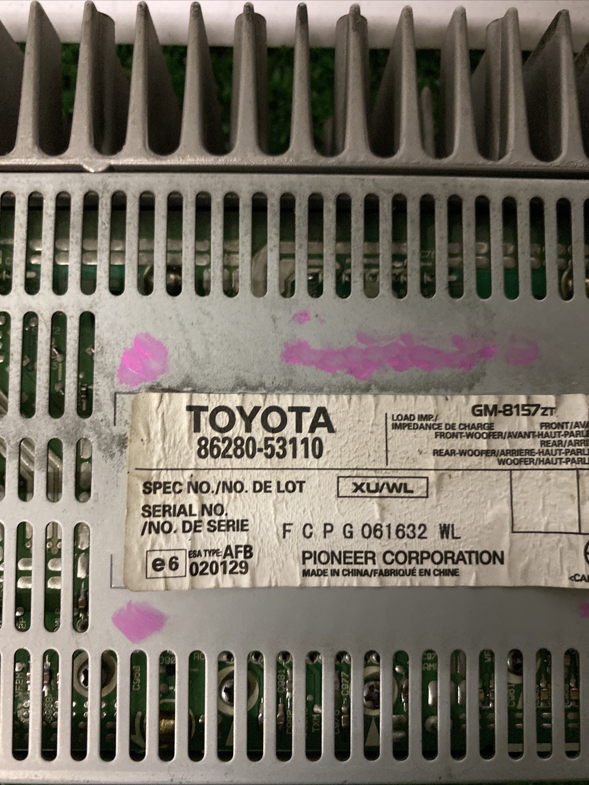 06-08 LEXUS IS250 IS350 AMP Amplifier Pioneer Audio Stereo Sound 86280-53110 OEm