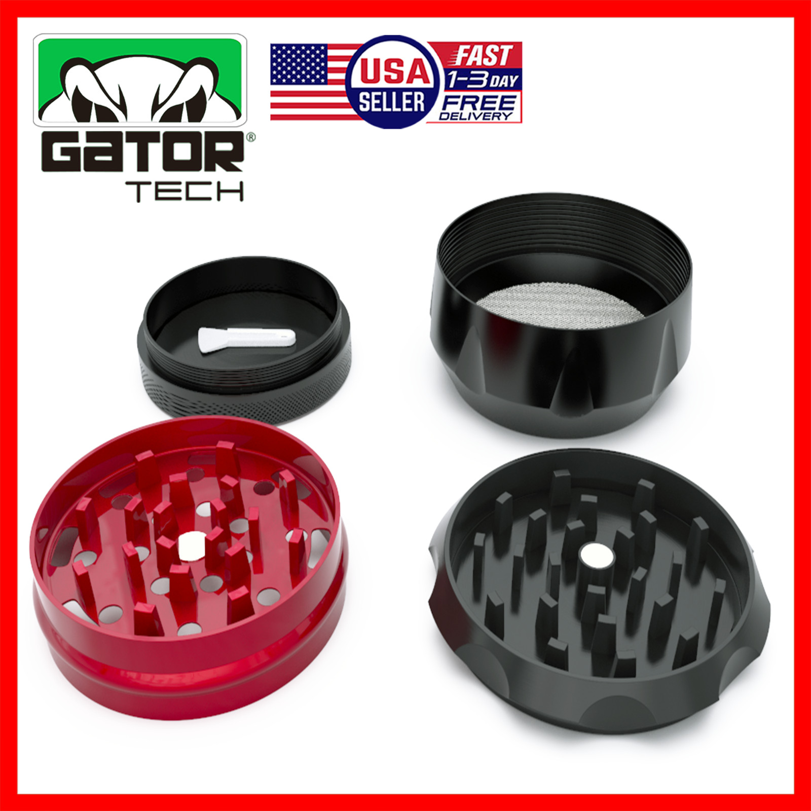 Tobacco Herb Grinder Spice Herbal Metal Crusher 2.5” Large Hand Handle Muller