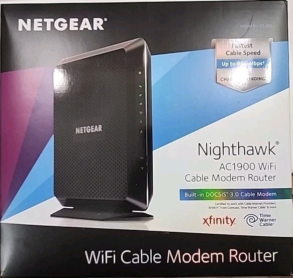 WiFi Cable Modem Router, Nighthawk AC1900 WiFi Cable Modem Router