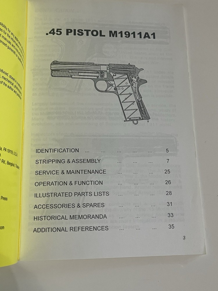 .45 Pistol M1911A1 Handbook