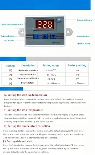 2Pcs 12V Thermostat Switch Controller XH-W3002 DC 12V 120W Temperature Control
