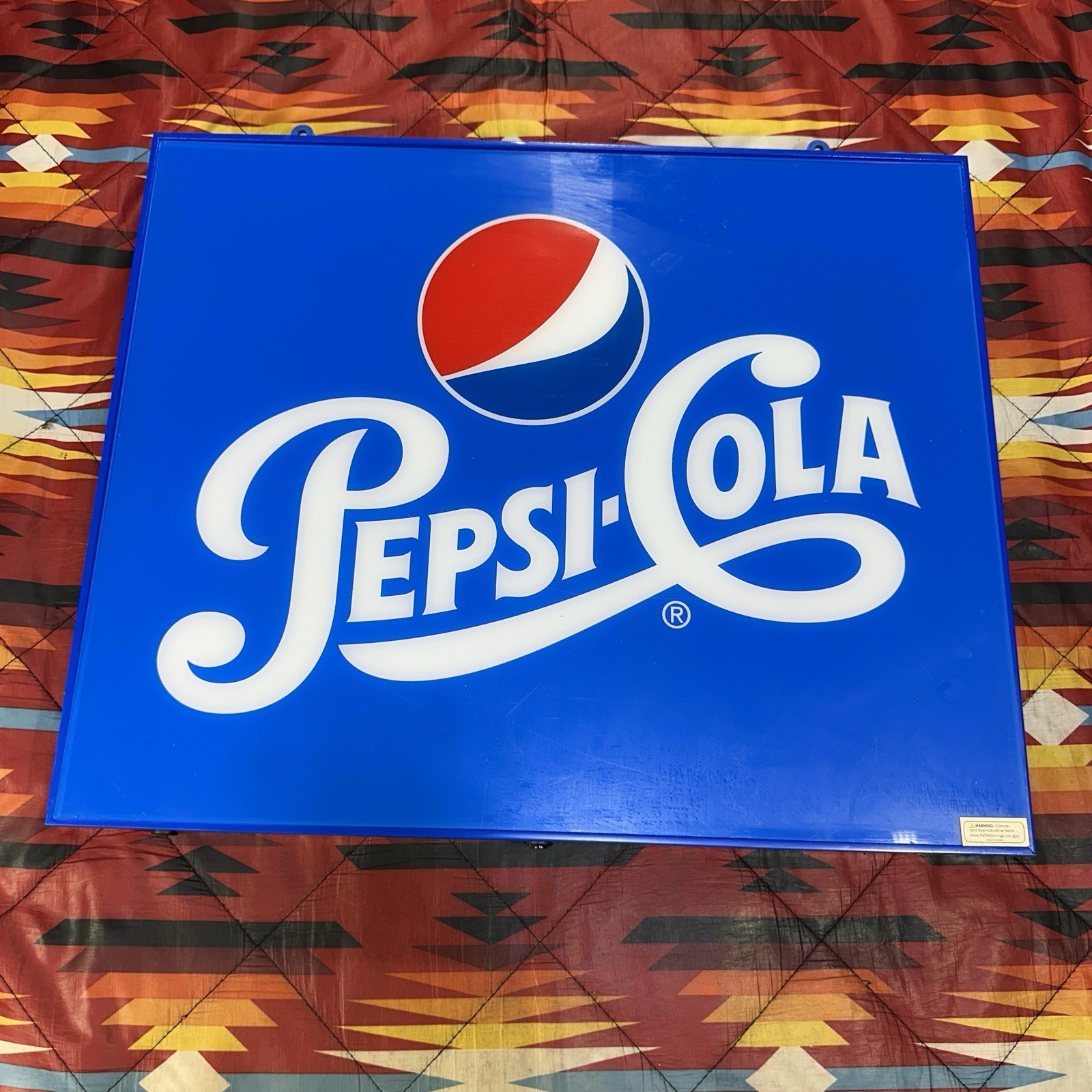 Blue Pepsi Cola Open Light Up Sign 20”x 16.5” (Power Cord Not Included) TESTED!
