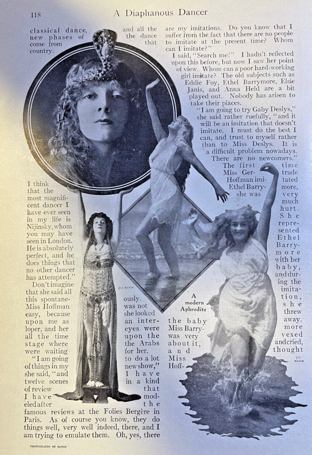 1913 Dancer Gertrude Hoffman illustrated