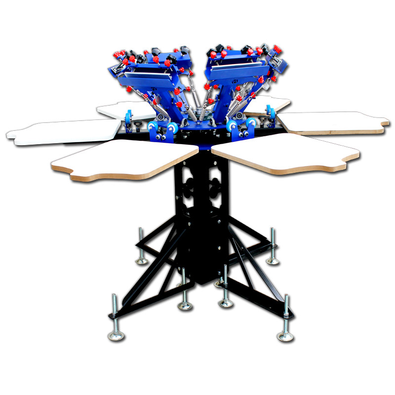 6 Color Screen printing kit Shirt Press Printer & 6 pcs Screen Frame / Squeegee