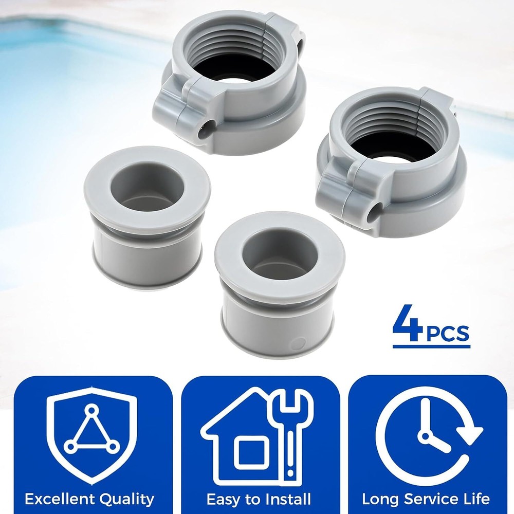 2PCS Replaceables Lay-Z-Spa B/C Water Pipe Grey Coupling Screw Nut Connector
