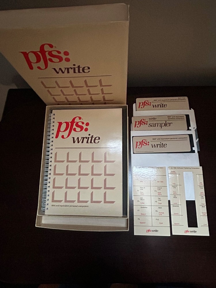 Vintage IBM PC DOS software PFS: Write and PFS: File disks and manuals