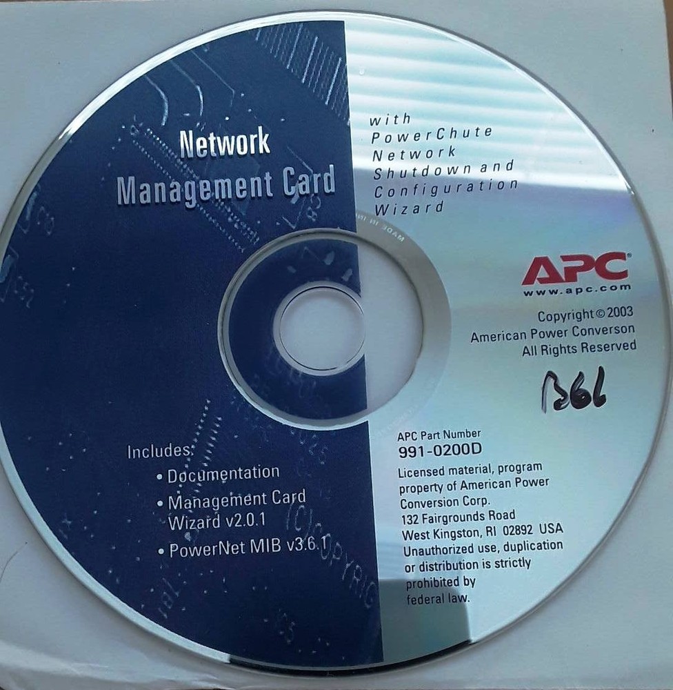 APC Network Management Card Software CD