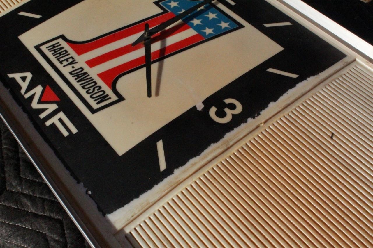 Vintage 1970s Harley Davidson AMF #1 Clock Menu Board Sign Sportster Chopper