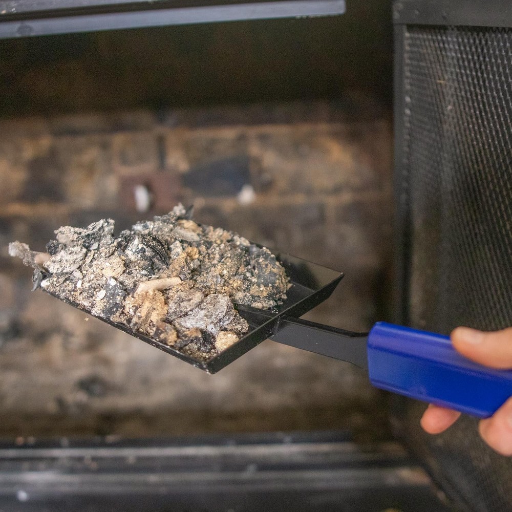 15-inch fireplace ash shovel – solid iron multi-purpose shovel