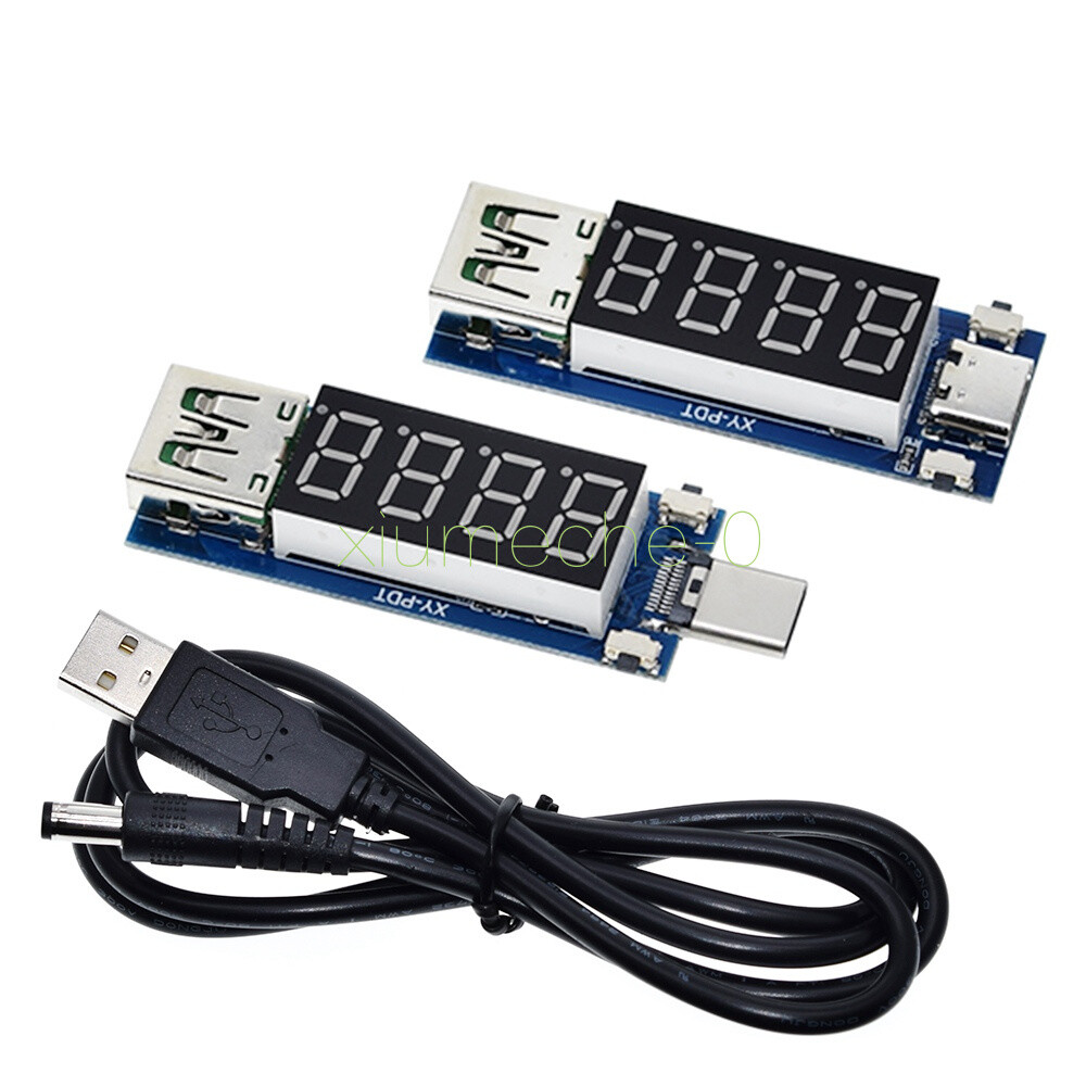 PD Quick Charge Trigger Module Type-C DC Digital Display Voltage Current Meter F