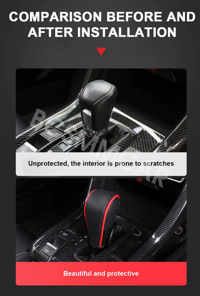 Car Shift Knob Covers Gear Shift Leather Gear Sleeve Protector Auto Accessories