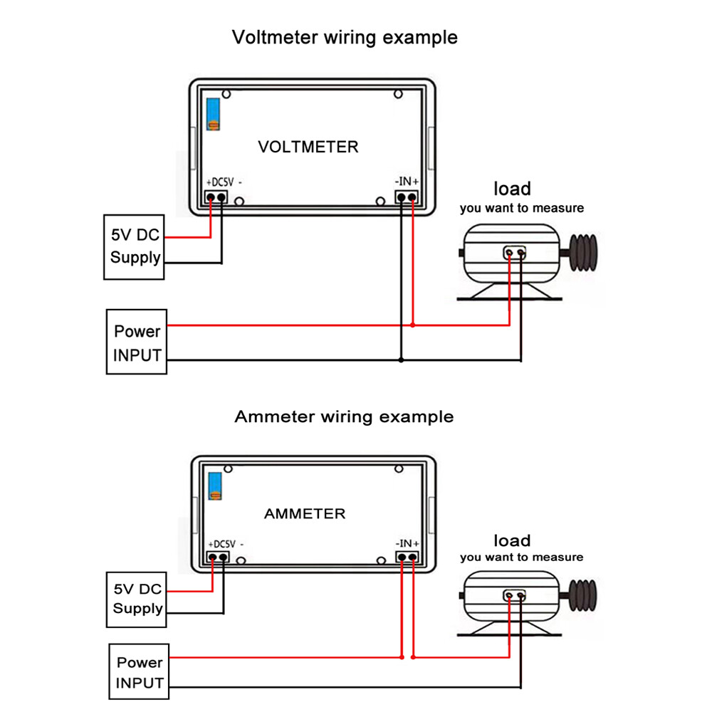 AC AMP Volt Meter Red LED Digit Voltage Voltmeter Current Ammeter Panel Snap-in