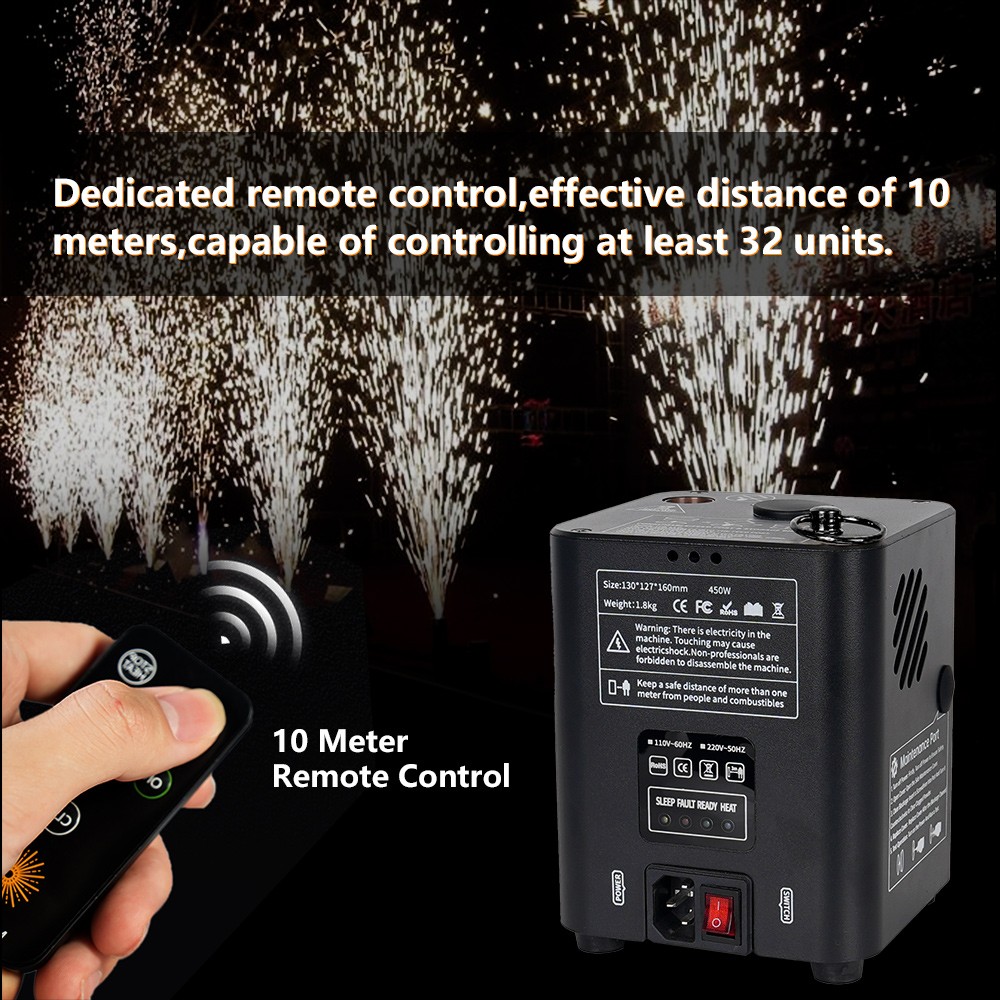 2Pack Mini Cold Spark Machine Firework Machine Wedding Stage Effect Remote 1-3M